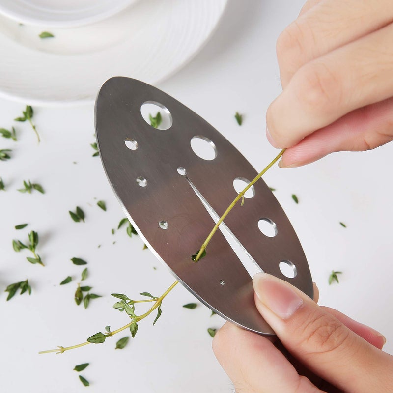 DOMG Herb Stripper Tool, Stainless Steel Herb Leaf Zipper for Kale, Chard, Collard Greens, Rosemary and Thyme - Image 3